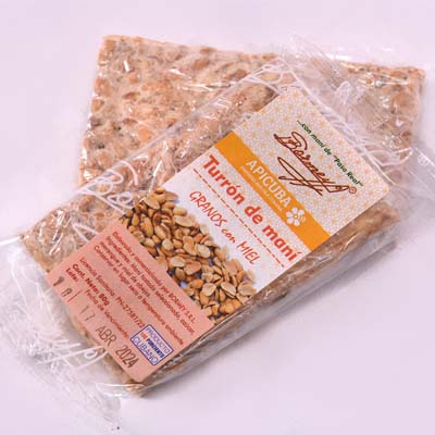 Turrón maní granos con miel